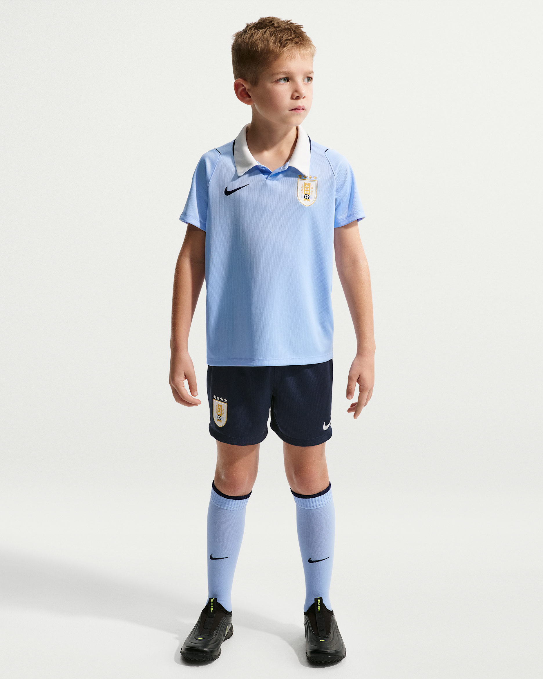 Nike ボカジュニア サッカーシャツ　L Uruguay 2026 Stadium Home Little Kids' Nike Soccer Replica 3-Piece